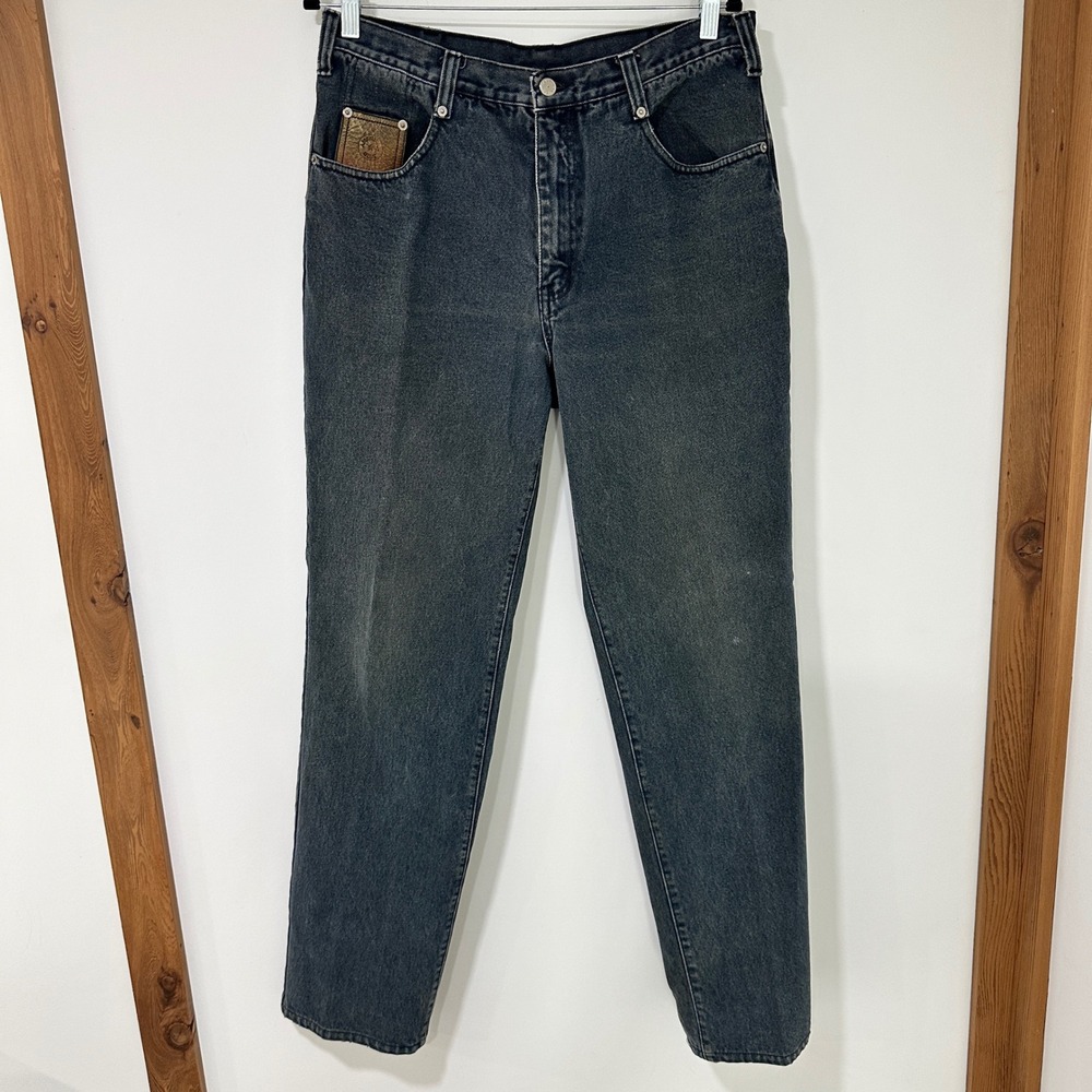 American Blue Vintage Mens Jeans 36 Long Cotton Straight Leg Dark Wash Fade Gray